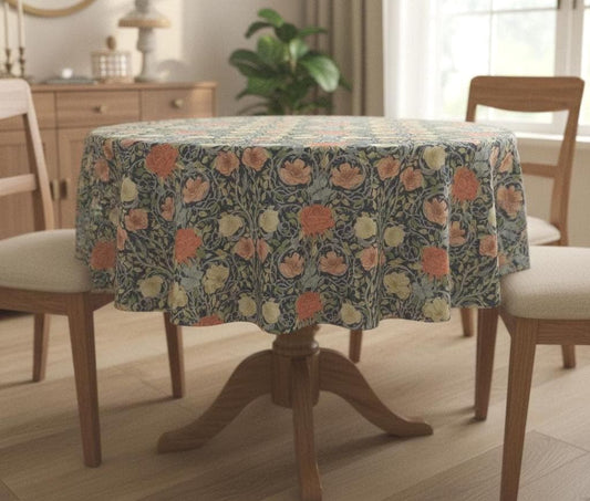 William Morris Ophelia Blue Tablecloth , Square Rectangle Oval Round , Handmade UK