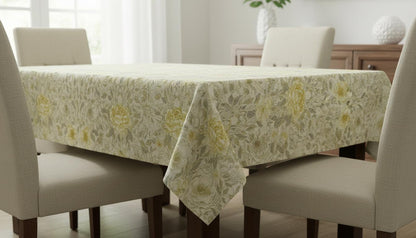 William Morris Ophelia Flowers Natural Yellow Tablecloth