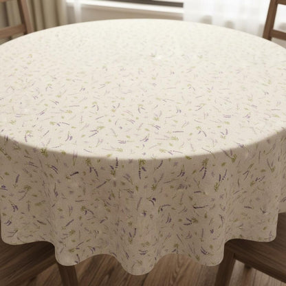 Lavender Spring Floral Tablecloth , Round Oval Rectangle , Handmade in UK