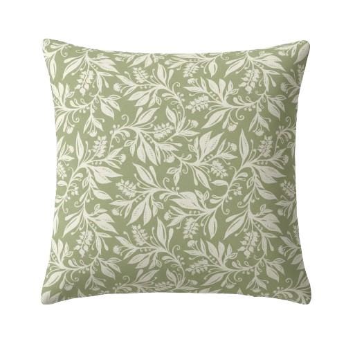 Berry Clusters Leaves Floral Sage Green Cushion Cover , Throw Pillow , Scatter Cushions , Cushion Cover UK