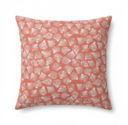 Seashells Coral Cushion Cover: Handmade Cotton Throw Pillow