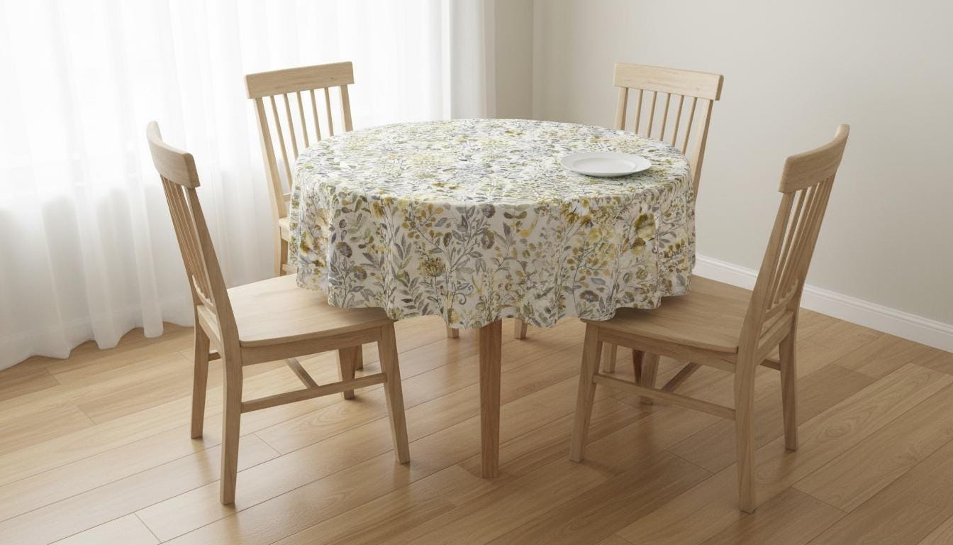 Wildflower Floral Tablecloth , Ashley Wilde Whitwell Buttercup , Handmade UK