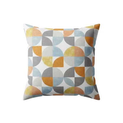Retro Geometric Spiral Tangerine Cushion Cover