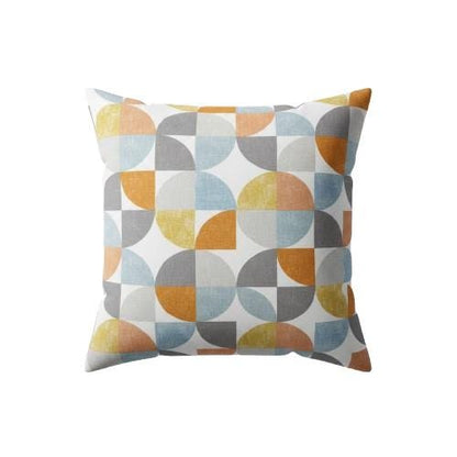 Retro Geometric Spiral Tangerine Cushion Cover
