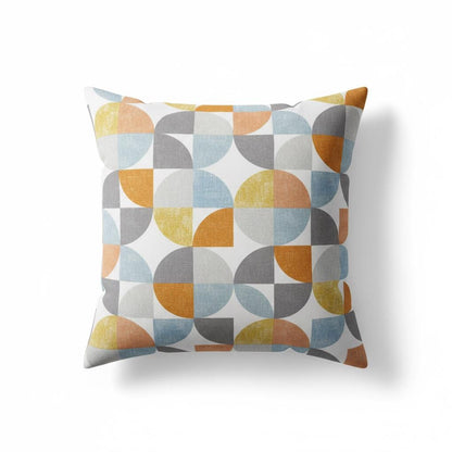 Retro Geometric Spiral Tangerine Cushion Cover