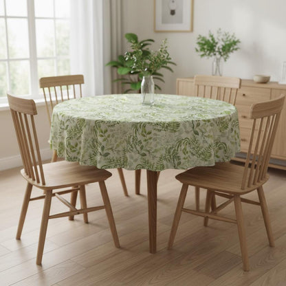 Botanical Leaves Floral Tablecloth , Handmade in UK