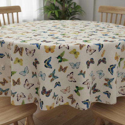 Butterfly Linen Look Tablecloth, Handmade in UK
