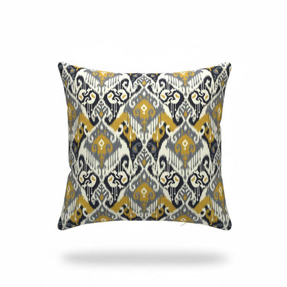 Ikat Geometric Ochre Cushion Cover