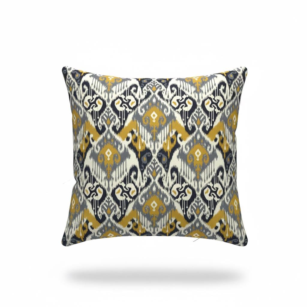 Ikat Geometric Ochre Cushion Cover