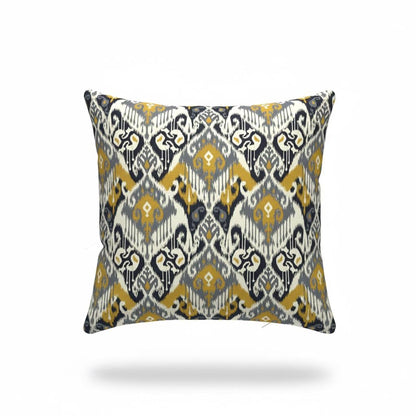 Ikat Geometric Ochre Cushion Cover