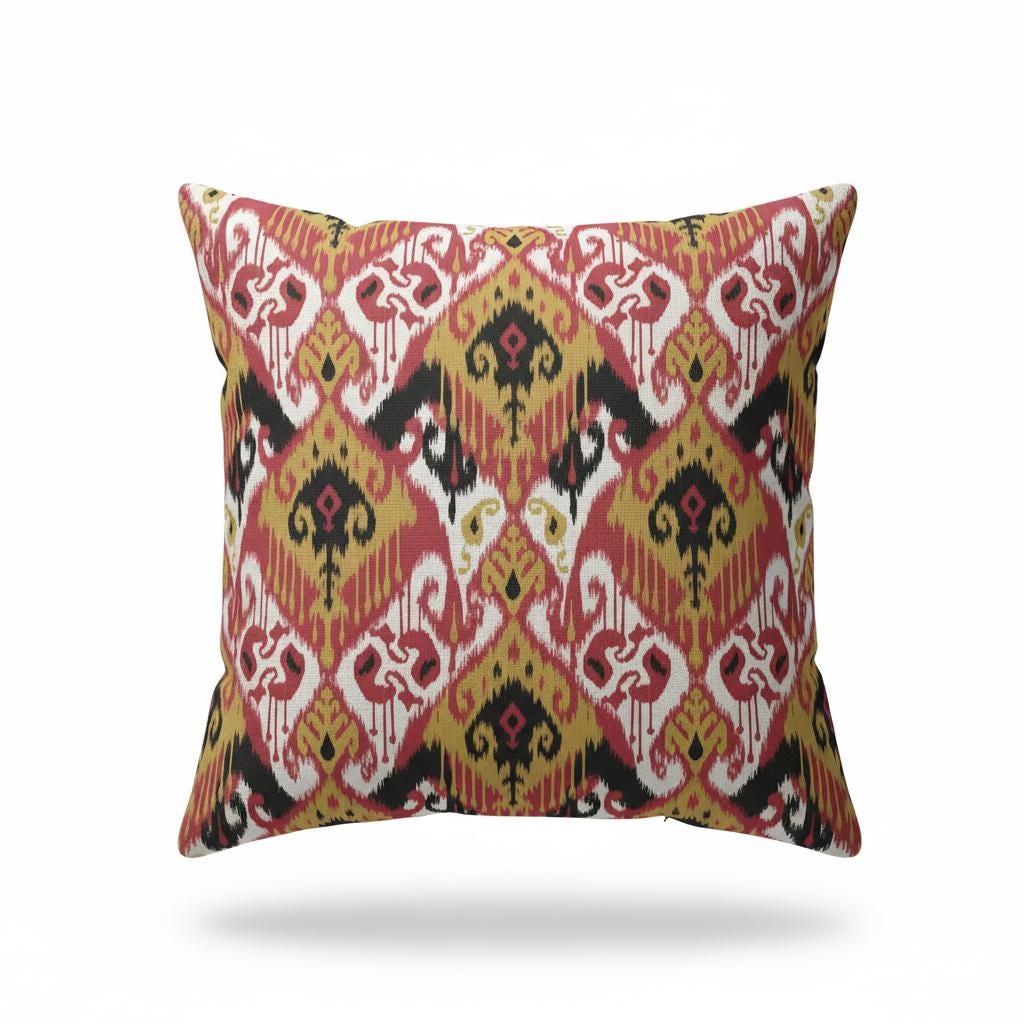 Ikat Geometric Salsa Cushion Cover