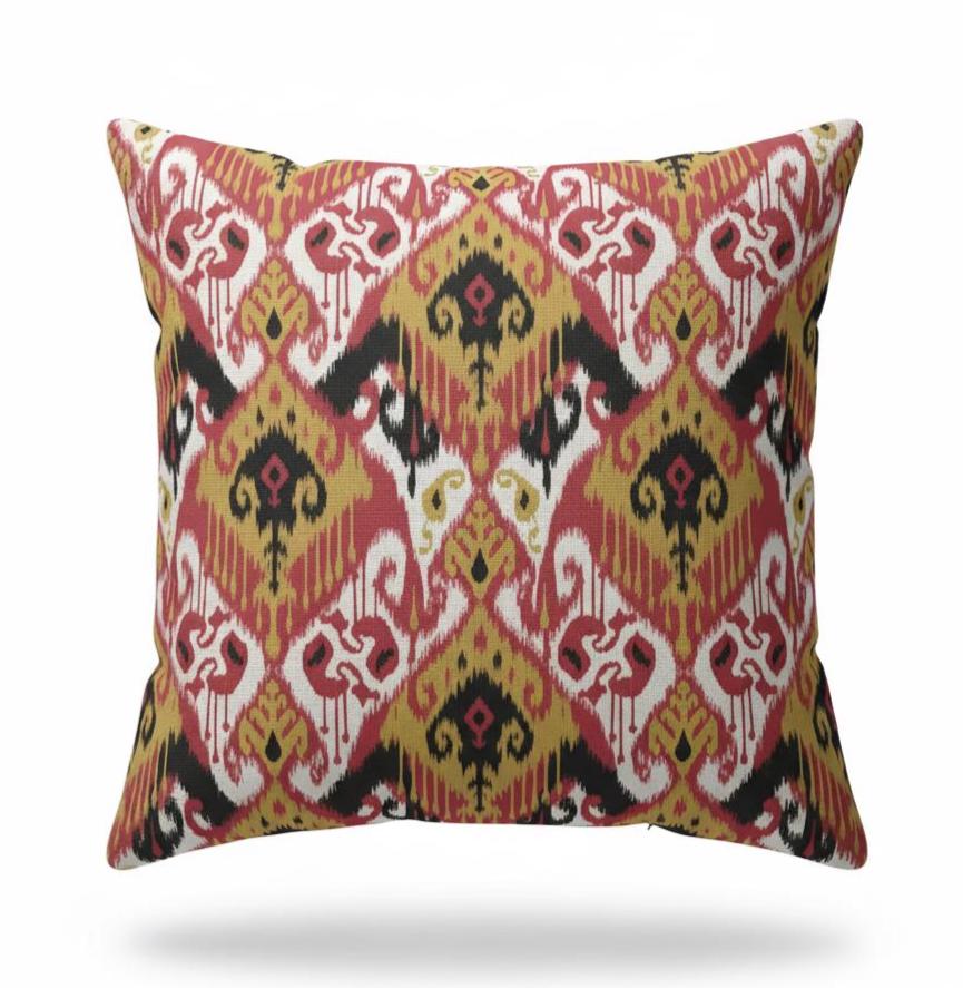 Ikat Geometric Salsa Cushion Cover