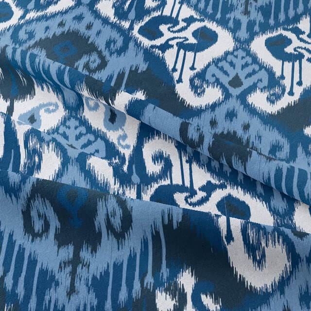 Ikat Geometric Blue Cushion Cover