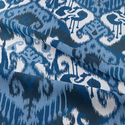 Ikat Geometric Blue Cushion Cover