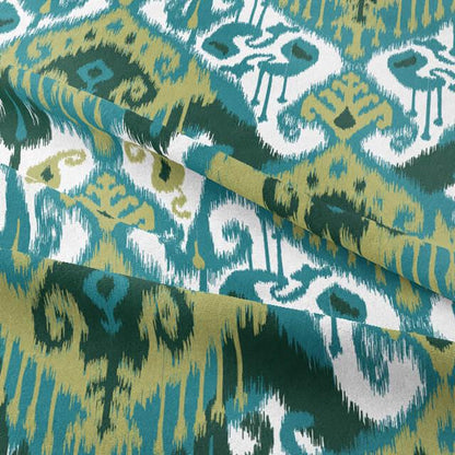 Ikat Geometric Teal Cushion Cover
