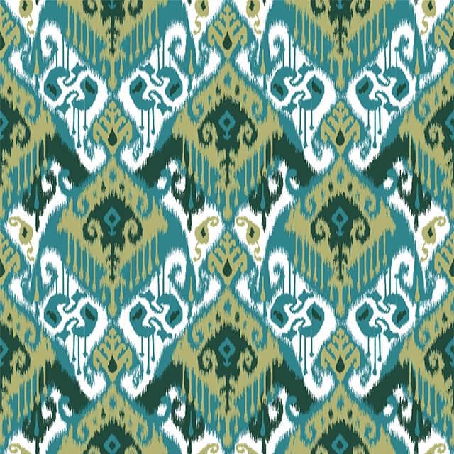 Ikat Geometric Teal Cushion Cover