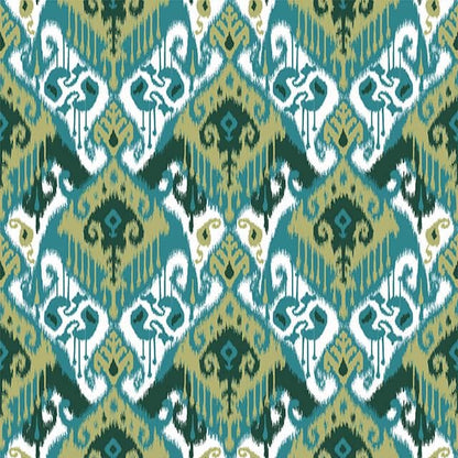 Ikat Geometric Teal Cushion Cover