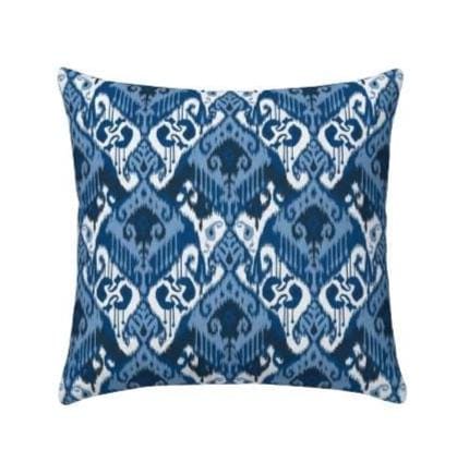 Ikat Geometric Blue Cushion Cover