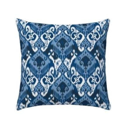 Ikat Geometric Blue Cushion Cover