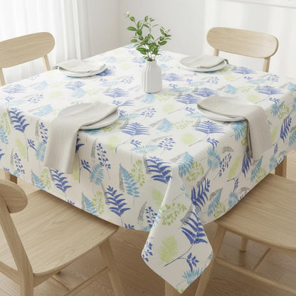 Leaf Leaves Manila Lagoon Blue Tablecloth , Cotton Round Oval Rectangle Table Cloth