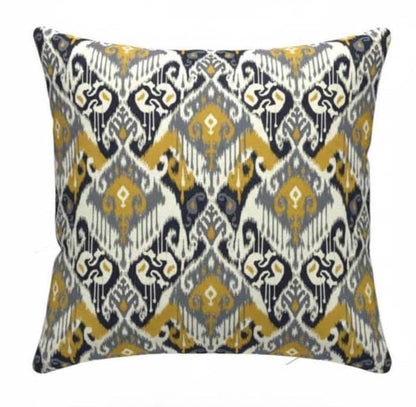 Ikat Geometric Ochre Cushion Cover