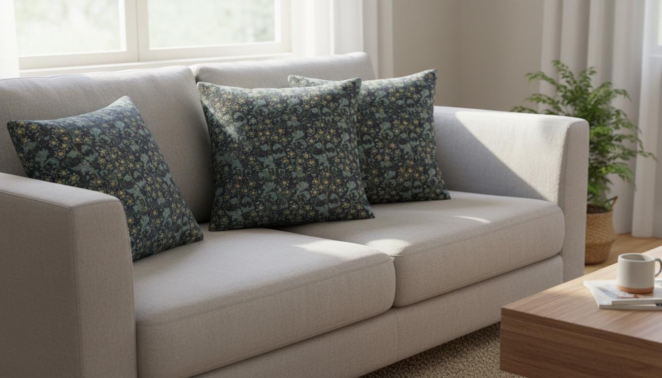 William Morris Orchid Bluebell Cushion Cover , Floral Throw Pillow , Handmade UK