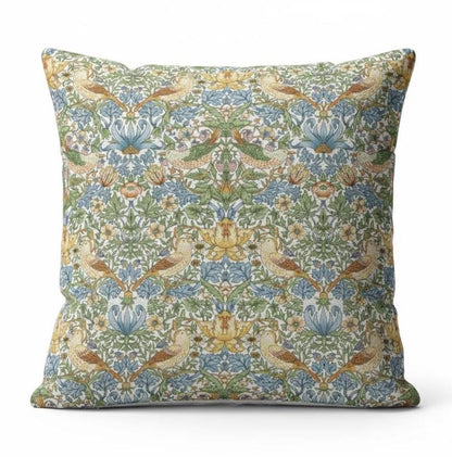 William Morris Strawberry Thief Sky Blue Cushion Cover , Handmade UK