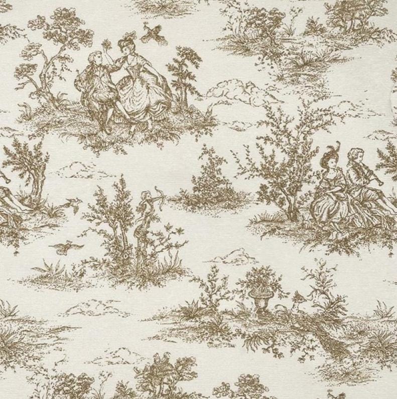 Beige Toile De Jouy Cushion Cover , Vintage French Style Throw Pillow