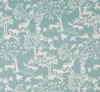 Woodland Deer Cushion Cover , Vilda Ice Blue Throw Pillow , Handmade UK