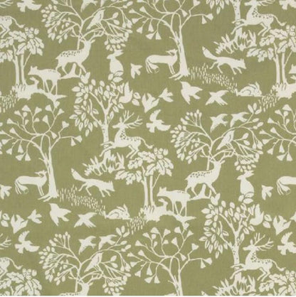 Woodland Deer Cushion Cover , Vilda Sage Green Throw Pillow , Handmade UK