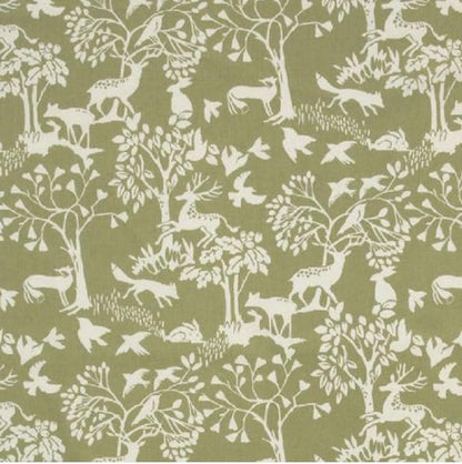 Woodland Deer Cushion Cover , Vilda Sage Green Throw Pillow , Handmade UK