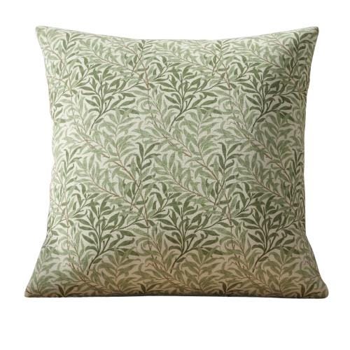 William Morris Cushion Cover Willow Bough Sage Green, Leaf Leaves Throw Pillow, Handmade UK