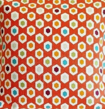 Vibrant Retro Hexagon Geometric Pattern Tablecloth , Round Oval Rectangle