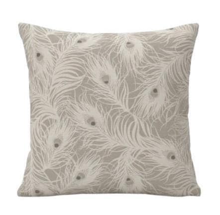 Peacock Feather Natural Cushion Cover, Handmade Cotton Throw Pillow
