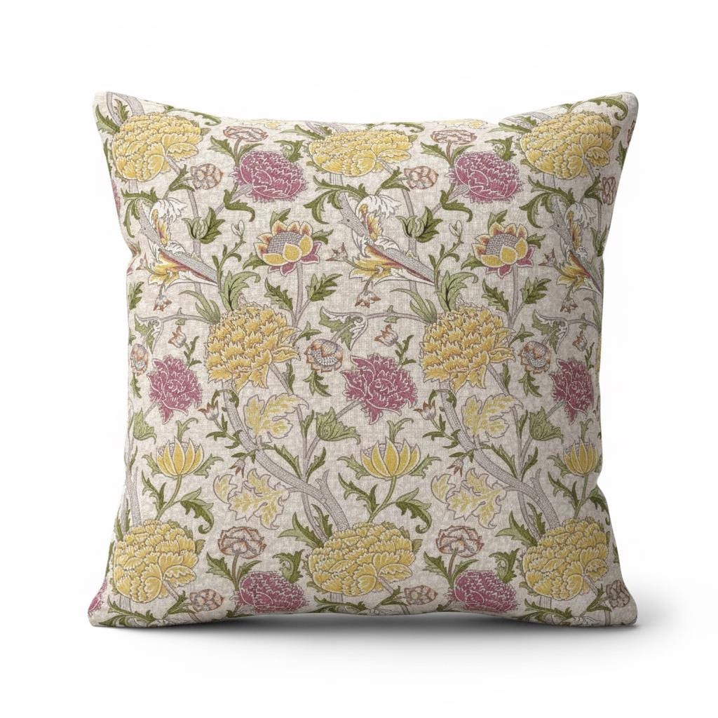 William Morris Cray Floral Stardust Cushion Cover , Cotton Throw Pillow , Handmade UK