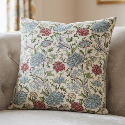 William Morris Cray Floral Paradise Blue Cushion Cover , Cotton Throw Pillow , Handmade UK