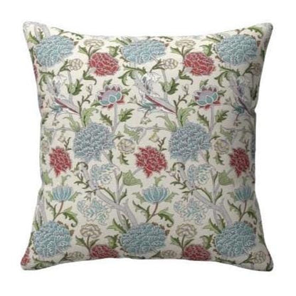 William Morris Cray Floral Paradise Blue Cushion Cover , Cotton Throw Pillow , Handmade UK