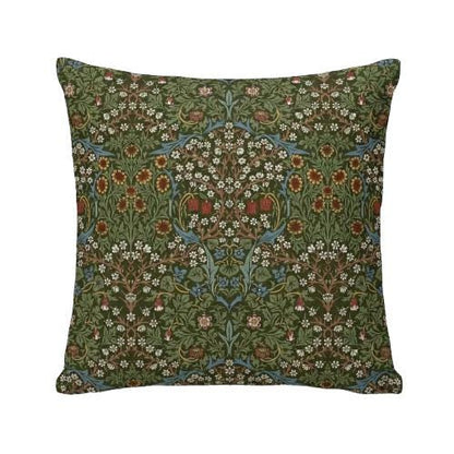 William Morris Blackthorne Floral Forest Cushion Cover , Cotton Throw Pillow , Handmade UK