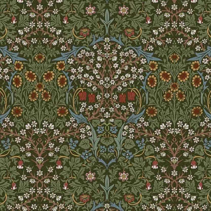 William Morris Blackthorne Floral Forest Cushion Cover , Cotton Throw Pillow , Handmade UK