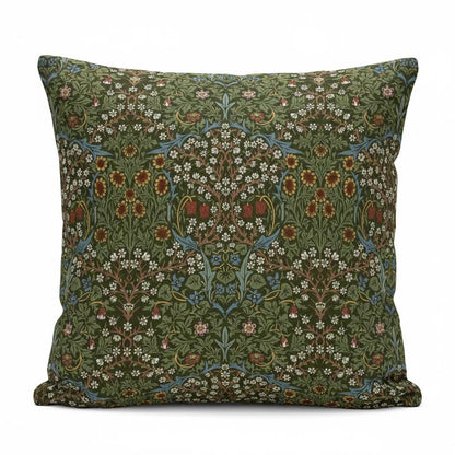 William Morris Blackthorne Floral Forest Cushion Cover , Cotton Throw Pillow , Handmade UK