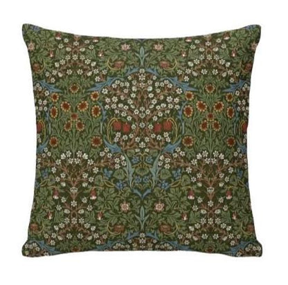 William Morris Blackthorne Floral Forest Cushion Cover , Cotton Throw Pillow , Handmade UK