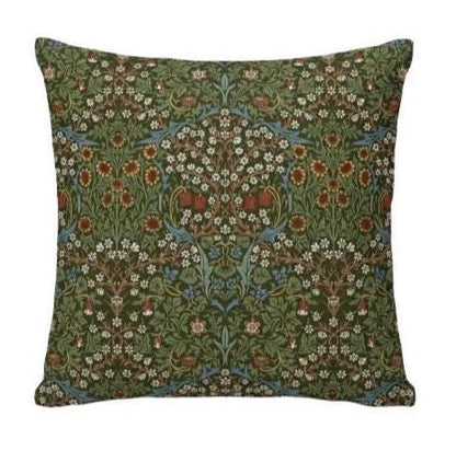 William Morris Blackthorne Floral Forest Cushion Cover , Cotton Throw Pillow , Handmade UK