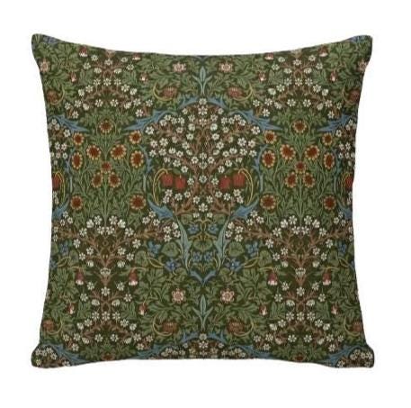 William Morris Blackthorne Floral Forest Cushion Cover , Cotton Throw Pillow , Handmade UK