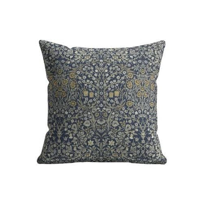 William Morris Blackthorne Floral River Blue Cushion Cover , Cotton Throw Pillow , Handmade UK