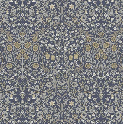 William Morris Blackthorne Floral River Blue Cushion Cover , Cotton Throw Pillow , Handmade UK