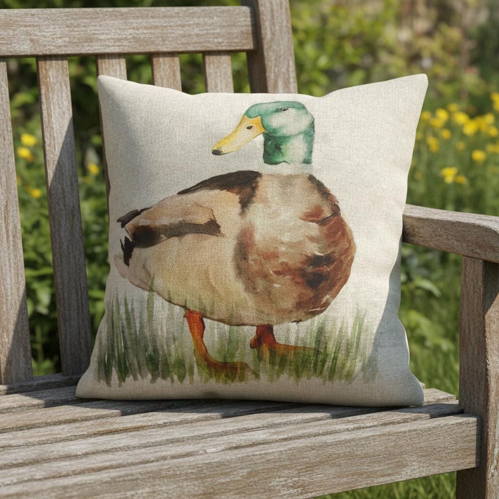 Rustic Mallard Duck Cushion Cover