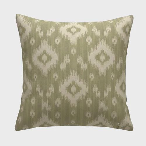 Ikat Geometric Diamond Green Cushion Cover, Handmade