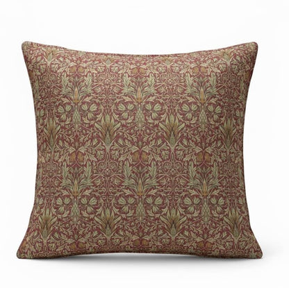 William Morris Cushion Cover Snakeshead Wine Red , Floral Throw Pillow , Handmade UK