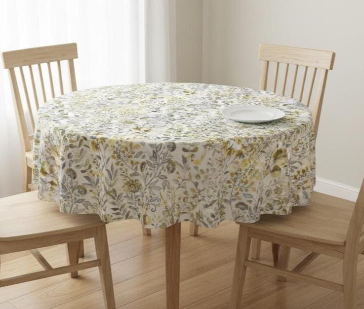 Wildflower Floral Tablecloth , Ashley Wilde Whitwell Buttercup , Handmade UK
