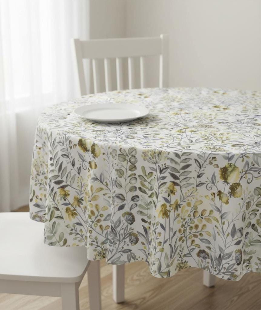 Wildflower Floral Tablecloth , Ashley Wilde Whitwell Buttercup , Handmade UK